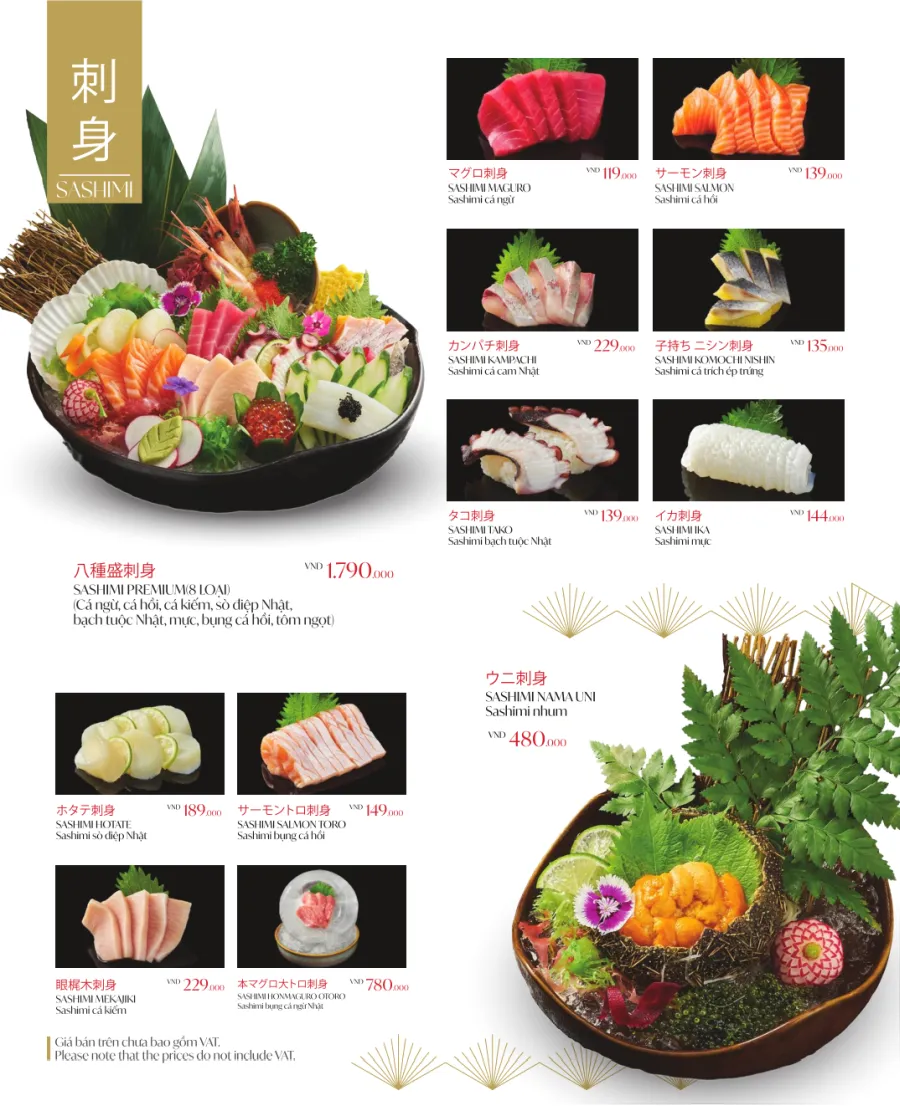 Menu Tokyo Sushi House Quận 1