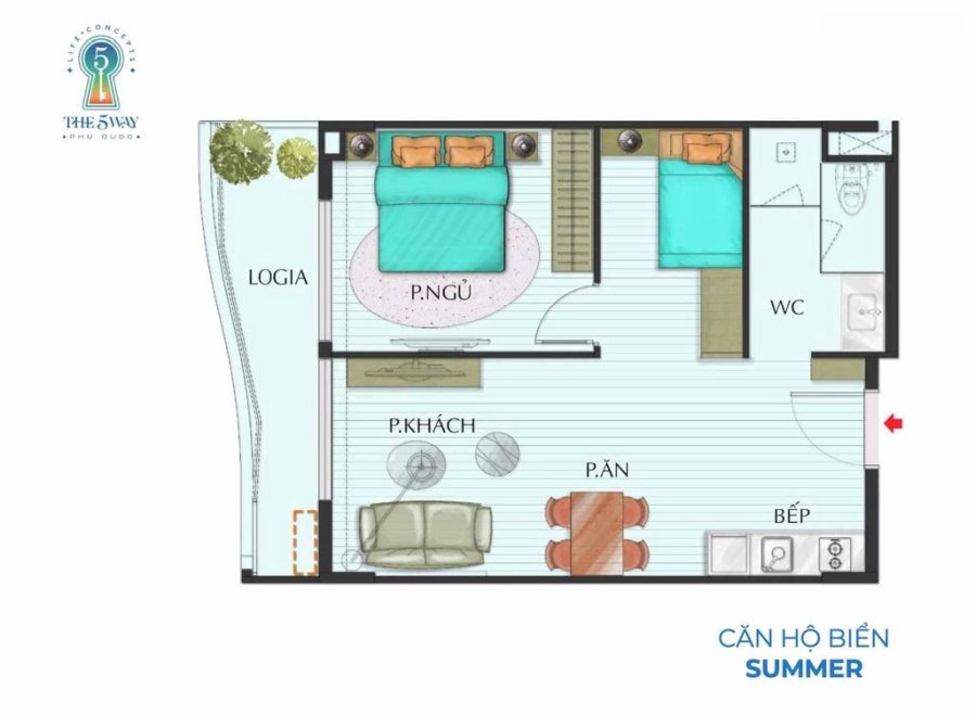 Thiết kế căn hộ The 5Way Phú Quốc