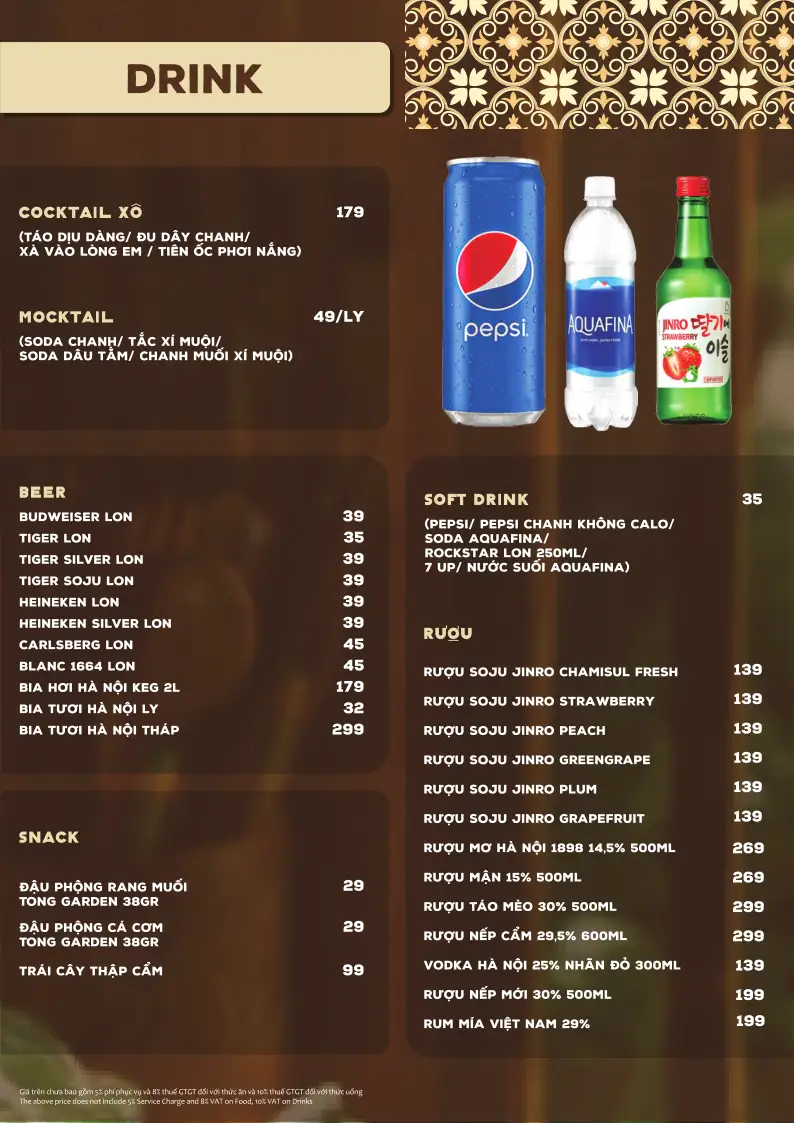 Menu Ốc Garden Quận 3