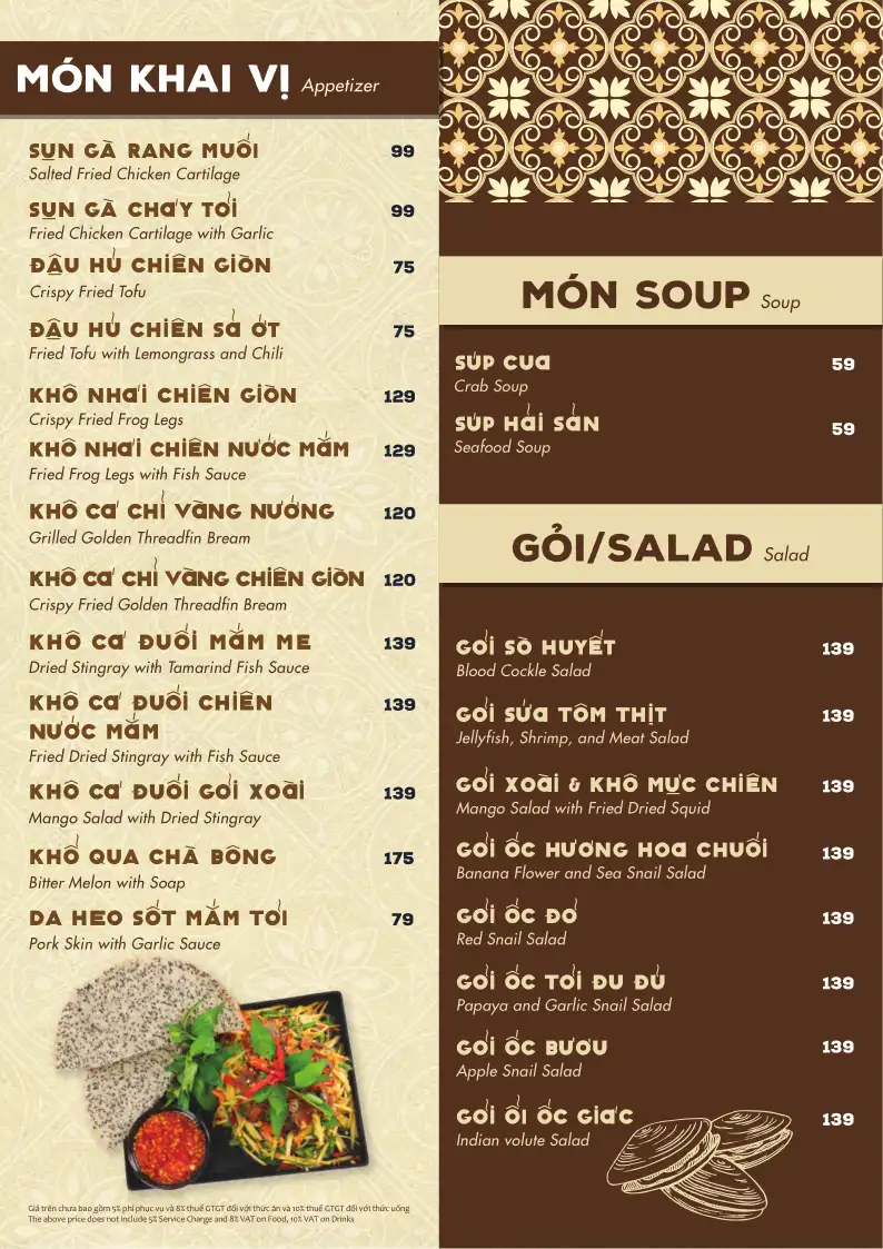 Menu Ốc Garden Quận 3