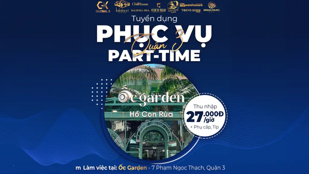 Tuyển dụng nhân viên phục vụ Ốc Garden