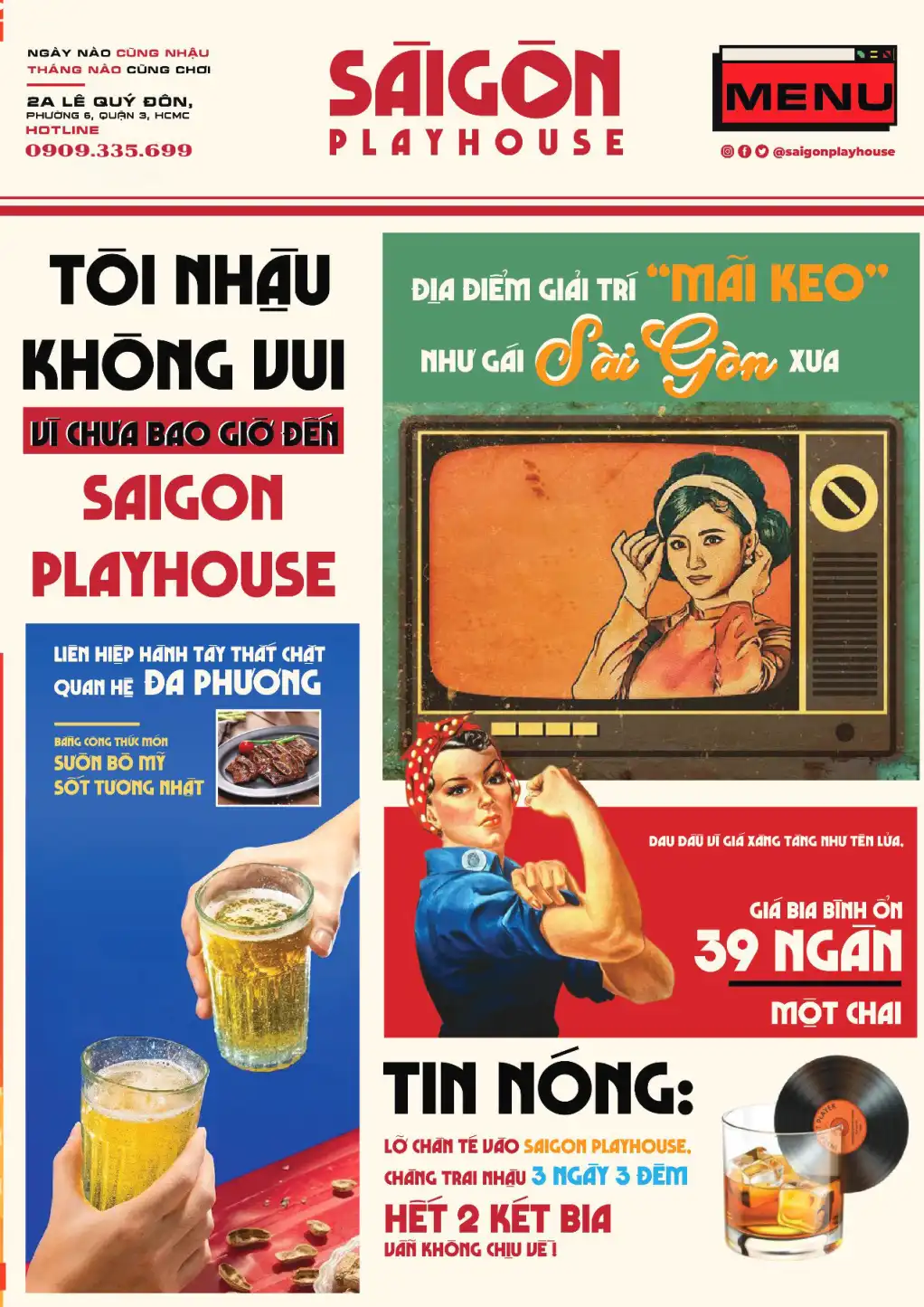 Menu Saigon PlayHouse Quận 3