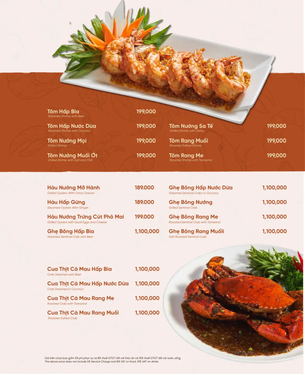 Menu nhà hàng đặc sản Phan Thiết NovaWorld