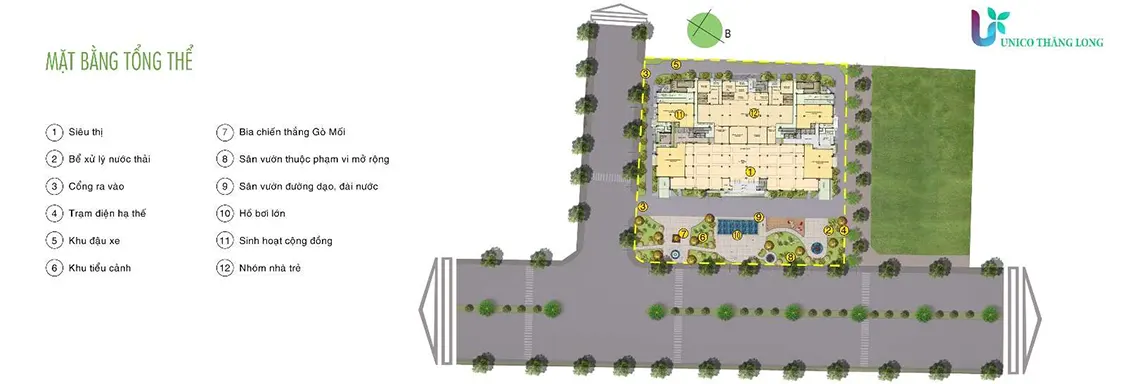 Mặt bằng dự án Unico Thăng Long