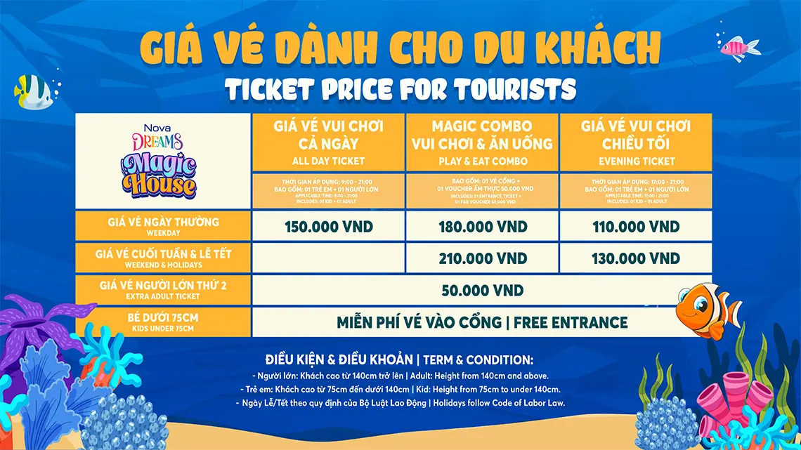 Giá vé Novadreams Magic House